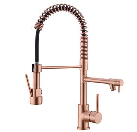 Avola Classical Kitchen Faucet,Single Handle Kitchen Sink Faucets ,Copper Kitchen Faucet with Pull Down Sprayer,Rose Gold Kitchen Faucet,Spring Kitchen Sink Faucet