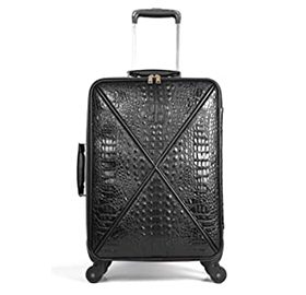 Feilario Croco trolly luggage with spinner wheel softside suitcase lightweight checked bag