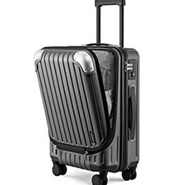 LEVEL8 Grace Carry On Luggage, 20” Hardside Suitcase, ABS+PC Harshell Spinner Luggage with TSA Lock, Spinner Wheels - Grey, 20-Inch Carry-On