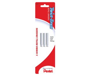 Pentel Twist-erase Refill Erasers, Qty 1, Pkg Of 3