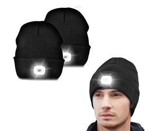 Lesgrod LED Beanie Hat with Light,Rechargeable LED Headlamp Hat,Winter Knitted Hat for Fishing,Gifts for Men Women Dad