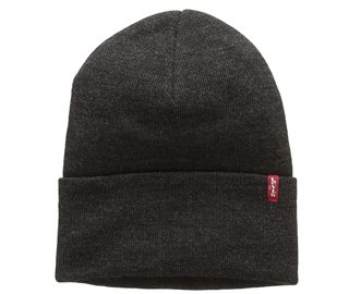 Levi's Men's Slouchy Red Tab Beanie, Grey