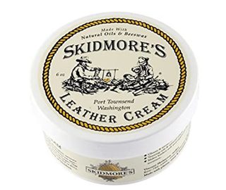 Skidmore’s Original Leather Cream | 100% Natural Non Toxic Water Repellent Formula is a Cleaner and Conditioner | Repair a Horse Saddle, Riding Boots, Jacket, Gloves, Chaps, Shoes, Belt | 6 Oz