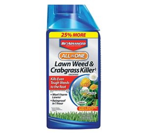 BIOADVANCED 704140 All-in-One Lawn Weed And Crabgrass Killer Garden Herbicide, 40-Ounce, Concentrate