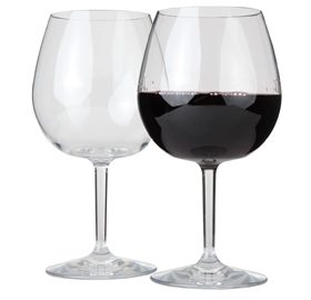 Lily's Home Unbreakable Pinot Noir and Burgundy Red Wine Glasses, Made of Shatterproof Tritan Plastic, Ideal for Indoor and Outdoor Use, Reusable and, Crystal Clear (22 oz. Each, Set of 2)