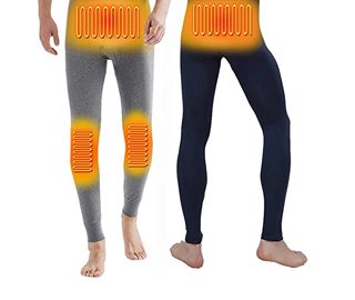 BININBOX Men's Thermal USB Heated Underwear Pants Warm Cotton Long Trousers Leggings Bottoms