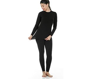 Thermajane Long Johns Thermal Underwear for Women Fleece Lined Base Layer Pajama Set Cold Weather